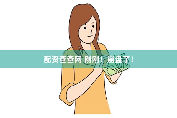 配资查查网 刚刚！崩盘了！